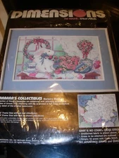 DIMENSIONS NO COUNT Cross Stitch Kit GRANDMAS COLLECTIBLES 16X10 BUNNY RABBIT 