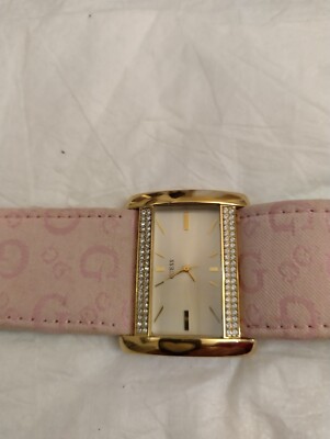 Women Guess vintage rectangle watch crystal-decorated with  display picture 2