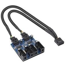 Motherboard USB 9 Pin Header Hub Male 1 to 2/4 Female USB 2.0 Splitter Extens...