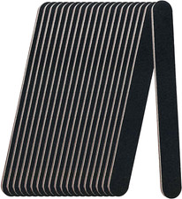 20 Pack 100/180 Grit Nail Files, Black Professional Reusable Emery Boards Nail F