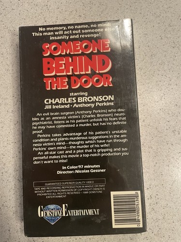 Vtg Someone Behind the Door VHS Sealed Starring Charles Bronson Gemstone Ent - Picture 3 of 3
