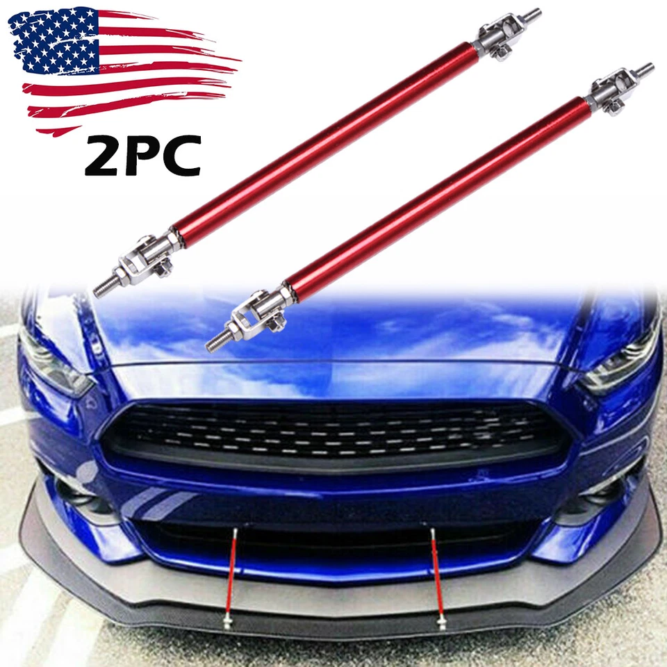 Para Chevy Camaro Rojo Ajuste Parachoques Delantero Labio Divisor Puntal Barra de Soporte para Atar Barras Foto 2 de 4