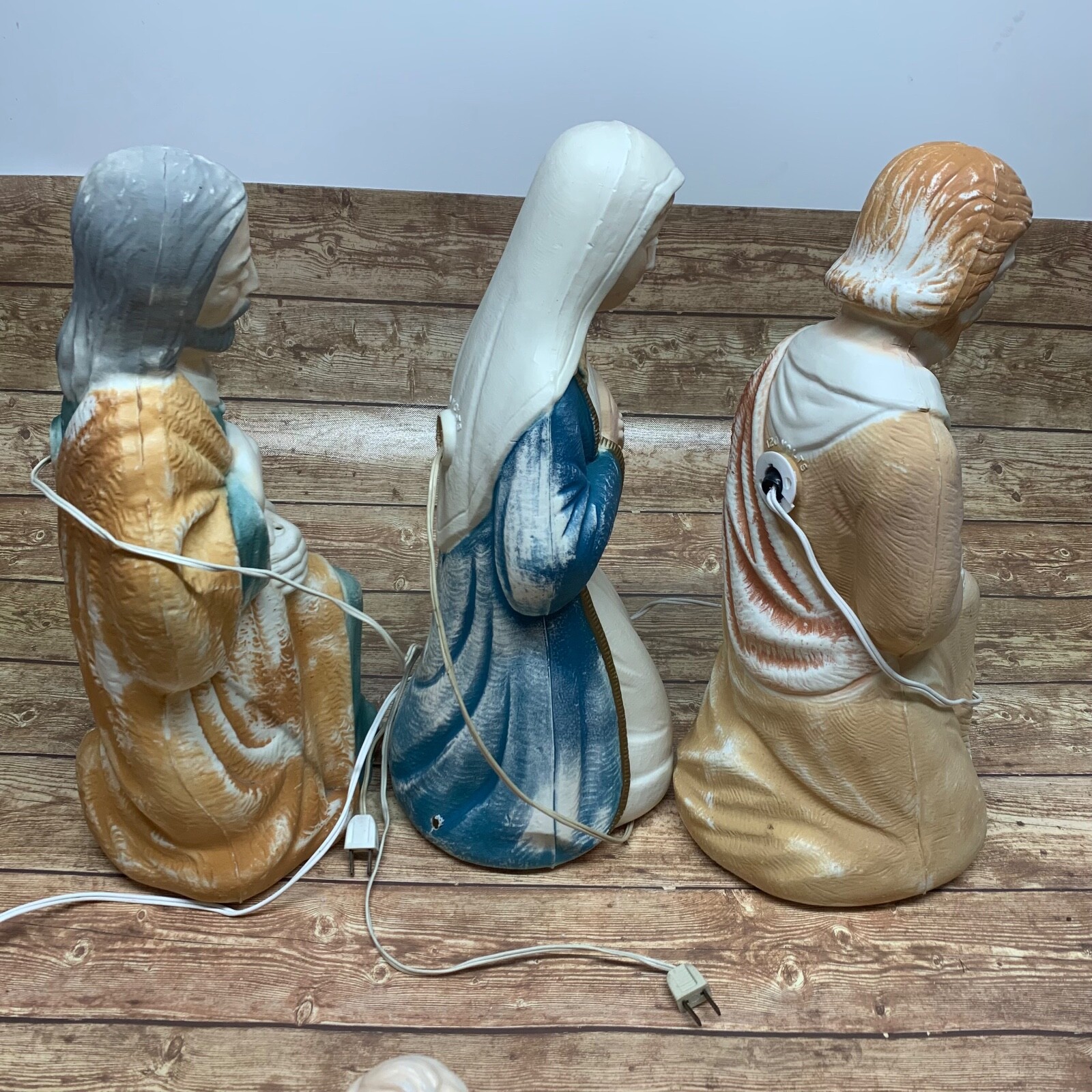 Vintage Empire Nativity Set Blow Mold 18” Mary Joseph Baby Jesus Lamb