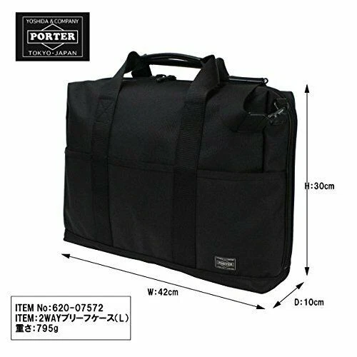 YOSHIDA PORTER STAGE 2WAY BRIEFCASE(L) Business Bag Black NEW from