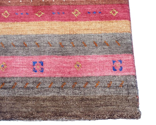 4X6 Lori Gabbeh Handmade Wool Area Rug with Goat & Girl Design Multicolored - Picture 6 of 9