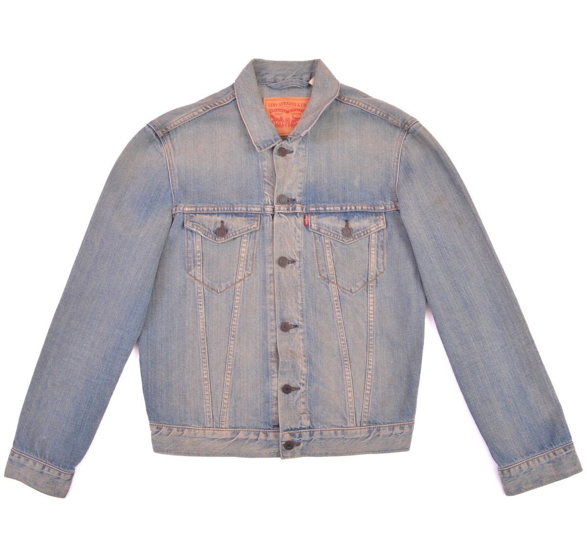 Levis 72333-0082 Slim Denim Trucker Blue Jacket Mens sz M - Main Image