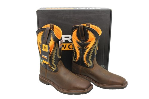 Ariat Wildstock 10005876 Cowboy Western Boots Brown Square Toe Men’s 9 D Ariat Wildstock Brown Tan Leather Square Toe Cowboy Boots  main image 3