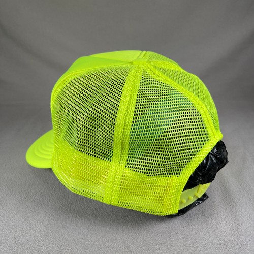 Selkirk Conrail Hat Men OS Neon Yellow Blue Trucker Cap Vintage USA Made - Picture 3 of 12