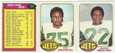 7 1976 TOPPS FOOTBALL NEW YORK JETS CARDS (TEAM CHECKLIST/HILL+++) | eBay