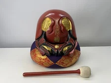 Y9046 MOKUGYO large wooden Buddhist Monk Instrument signed Japan antique temple