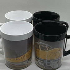 Vintage Union Pacific Locomotive Engine 6900 Set of 4 Thermo Serv Mugs
