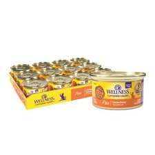 Wellness Grain Free Chicken Wet Cat Food 24 Pack 3 Ounce Pate Canned Cat Food