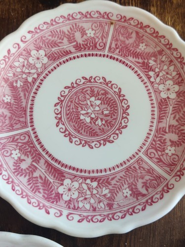 Vintage Syracuse China Strawberry Hill Flowers 2 Plates 6.5" 1 Saucer 5.5" Pics - Picture 4 of 7