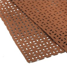 Light Brown Perforated FAUX LEATHER SHEET 8 X 12" Punched 1062030