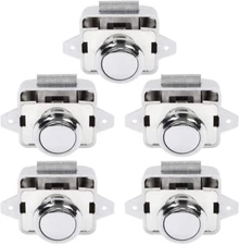 5 PCS Push Button Latch Cabinet Door Catch Keyless Cupboard Locks for RV Yachts