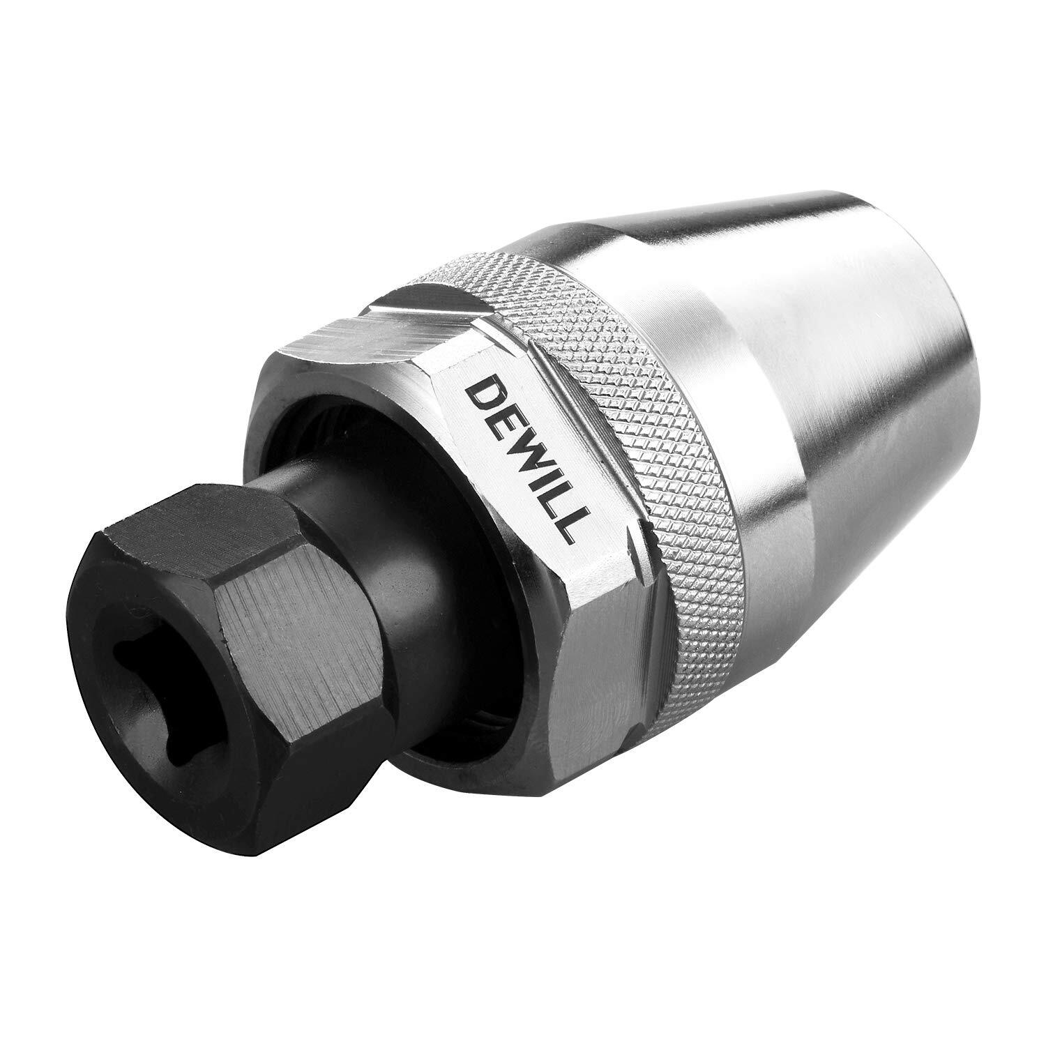 DEWILL Broken Bolt Remover & Stud Extractor – Adjustable For 1/4 To 1/2 Inch Rounded Studs, Heat-Treated Alloy Steel With Chrome Finish