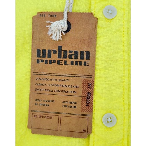 Urban Pipeline Men's Long Sleeve Surf Yellow 1 Pocket Button Up Large Shirt NEW - Picture 4 of 7
