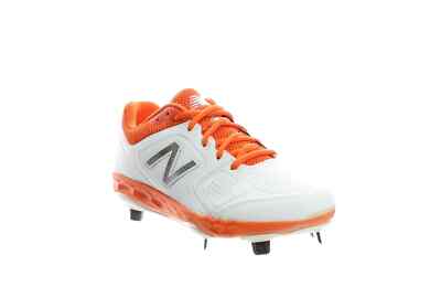 New Balance Womens Smveloo1 Orange/White Softball Cleats Size (Kids 