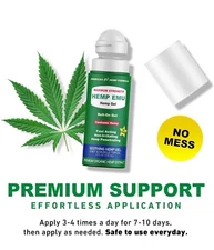 Hemp Emu Roll-on -Gel for Muscle+Joint Pain Relief. Fast Acting Deep Penetrating