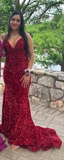 Sherri Hill Red sequin prom dress size 8 