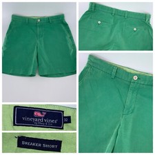 Vineyard Vines Breaker Shorts Sz 32 Men Green Cotton Flat Front Chino YGI V4-96