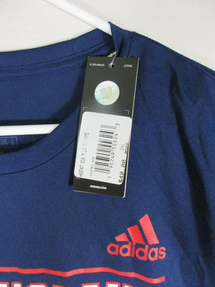 Adidas Mens New England Revolution Gear Revolution T-Shirt Size 2XL Blue - Image 4 of 4