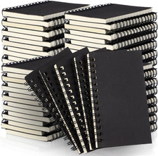 Jutom 100 Pcs Small Spiral Notebook Memo Pad 3X5, Black