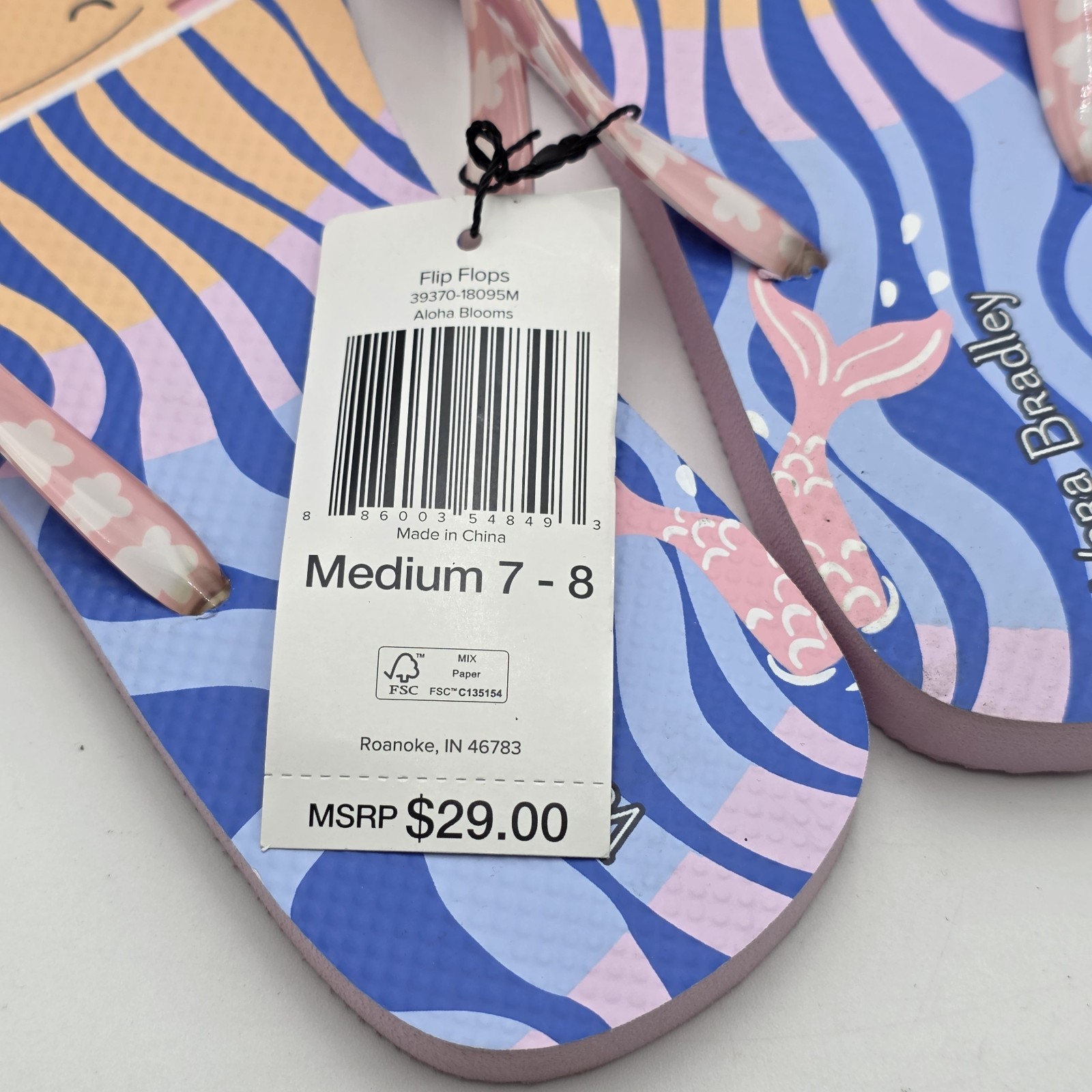 Vera Bradley Flip Flops Aloha Blooms Women's Size Medium 7-8 NWT image 5
