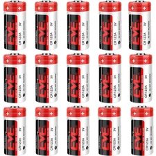 New 15PCS CR123A 3.0V Battery 1500mAh Non-rechargeable Li-ion Battery