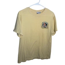 Disney Parks Surf T-Shirt Adult Small Yellow Board Meeting Short Sleeve