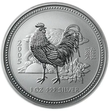 AUSTRALIA $1 2005 Specimen 1 Oz 999 Silver 'Year of the Rooster'
