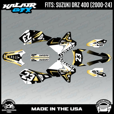 Graphics kit for Suzuki DRZ400 SM, S and E (2000-2024) Evader Gold