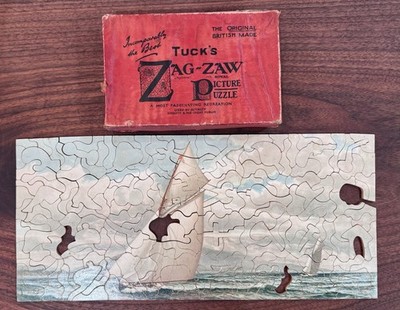 Rafael Tuck Zag Zaw Wood Puzzle - The Racing Yacht - Incomplete With Box