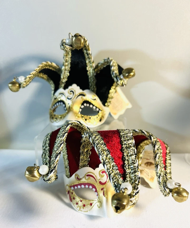 Set Of 2 LA MASCHERA DEL GALEONE- Authentic Miniature Mask Handmade In Venice - Image 2 of 4