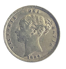 1884 Gold Half Sovereign 1/2 Coin, Young Victoria , 22ct Shield Back