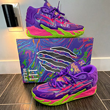 Size 10 - PUMA MB.03 Toxic Purple Glimmer/Green Gecko LaMelo Ball 378916-01