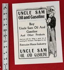 1910s Uncle Sam GAS STATION ADVERTISING GAS ADVERTISING