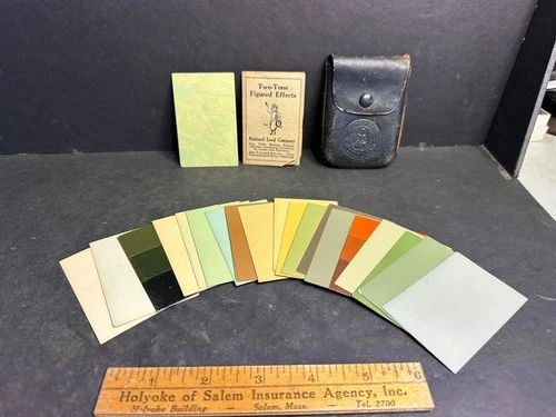 1920s Dutch Boy Color Pack For Painters National Lead Paint Sample Leather Case