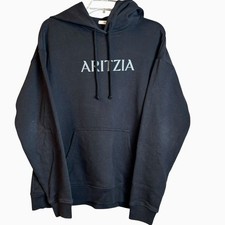 Aritzia TNA Women's Small Relaxed Fit Hoodie Pullover Cozy Black Logo