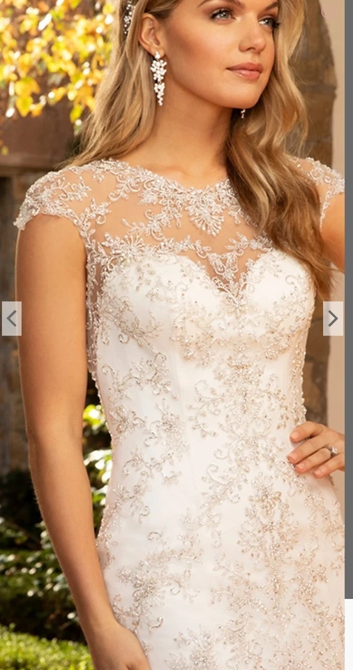 Casablanca Bridals 2386 Monica Marfil/Desnudo/Plata Talla 16 Foto 2 de 4