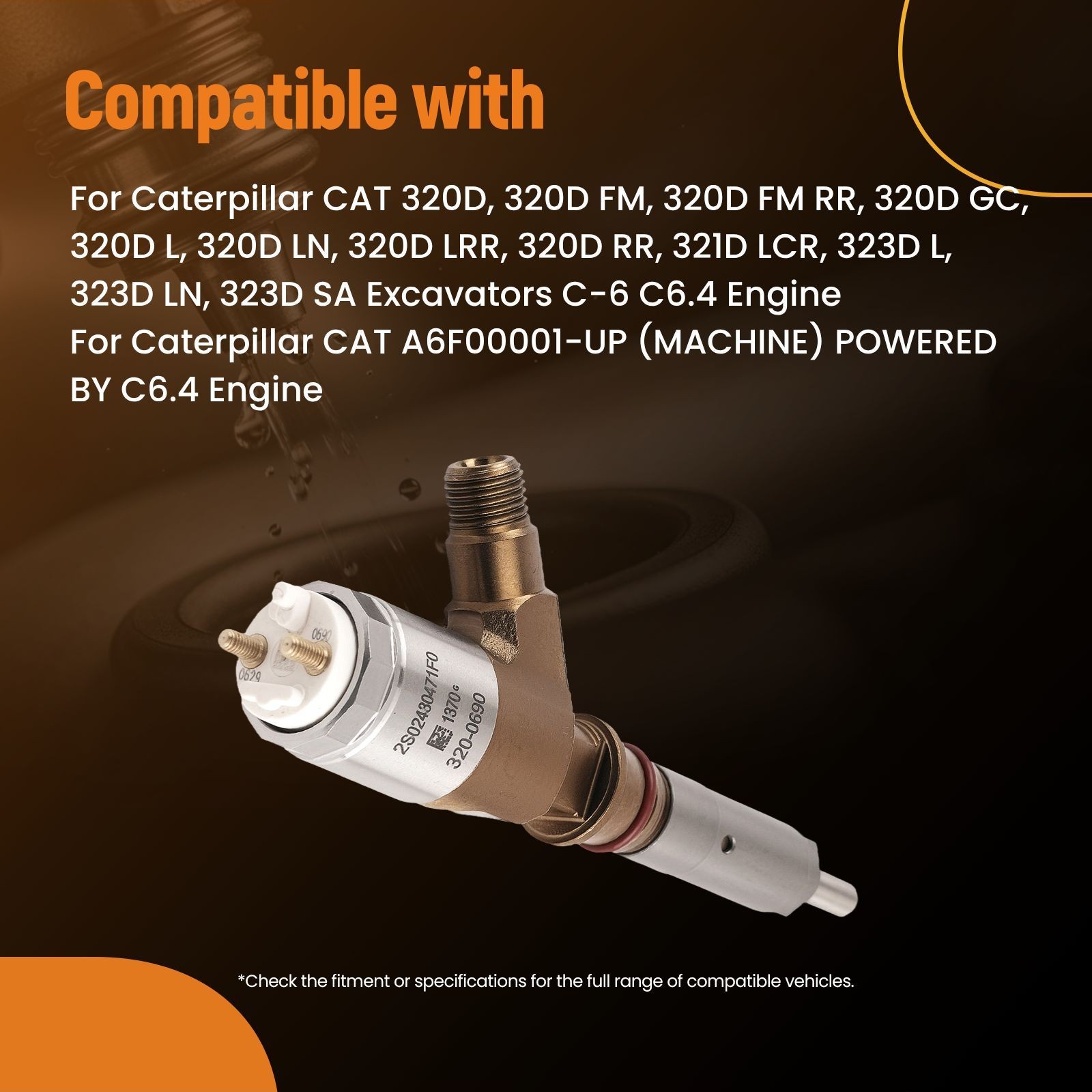 Diesel Injector Assembly for Caterpillar 320D FM 323D SA C6.4 3264700 thumbnail 3