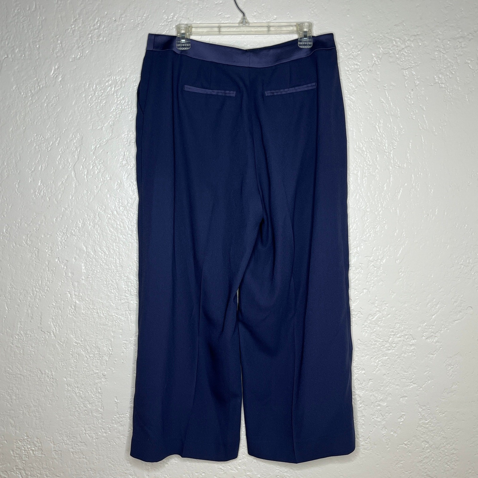 Boden Marlin Wide Leg Pants Women's High Rise Navy Blue Size 12 Regular