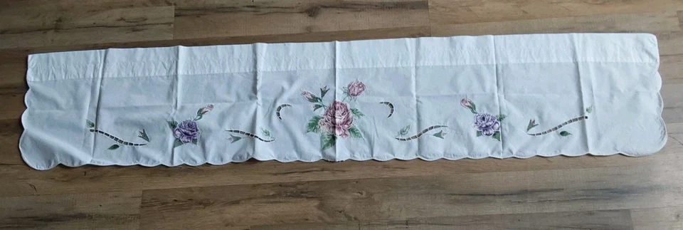 Apliques florales cenefas bordes de vieira recortados rosas 2 paneles 62x12 Foto 2 de 4