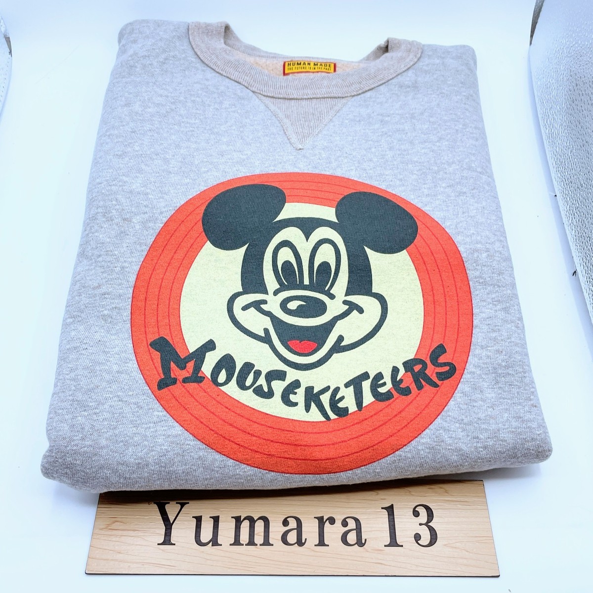 HUMAN MADE Mickey Mouse Club Tsuriami Sweatshirt Gray XX31CS005 | eBay