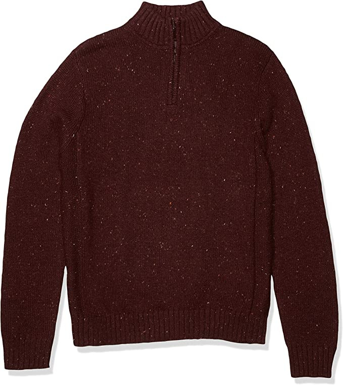 Свитер с имитацией шеи на молнии Lucky Brand Donegal Вересковый бордовый S 7490₽