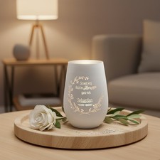 Trauerlicht personalisiert Glas – Gedenklicht mit Gravur – Erinnerungslicht