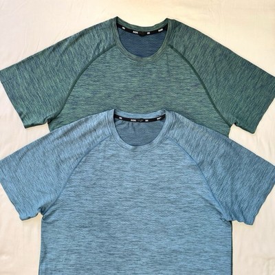 Rhone Reign Tee Set Of 2 Shirt Men s Large Blue Green Tech Gym Active Running
