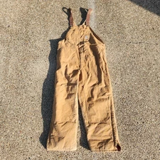 VTG Carhartt Overalls Mens 50x32 USA Union Quilted 90's Workwear Double Knee 6FB
