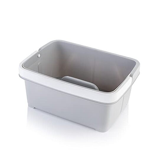 Minky Large Easy-Clean Light Grey Plastic Storage Caddy Bin