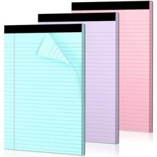 WINKIO Colored Legal Pads, 3 Pack Writing Pads 8.5 x 11 inch Purple/Blue/Pink